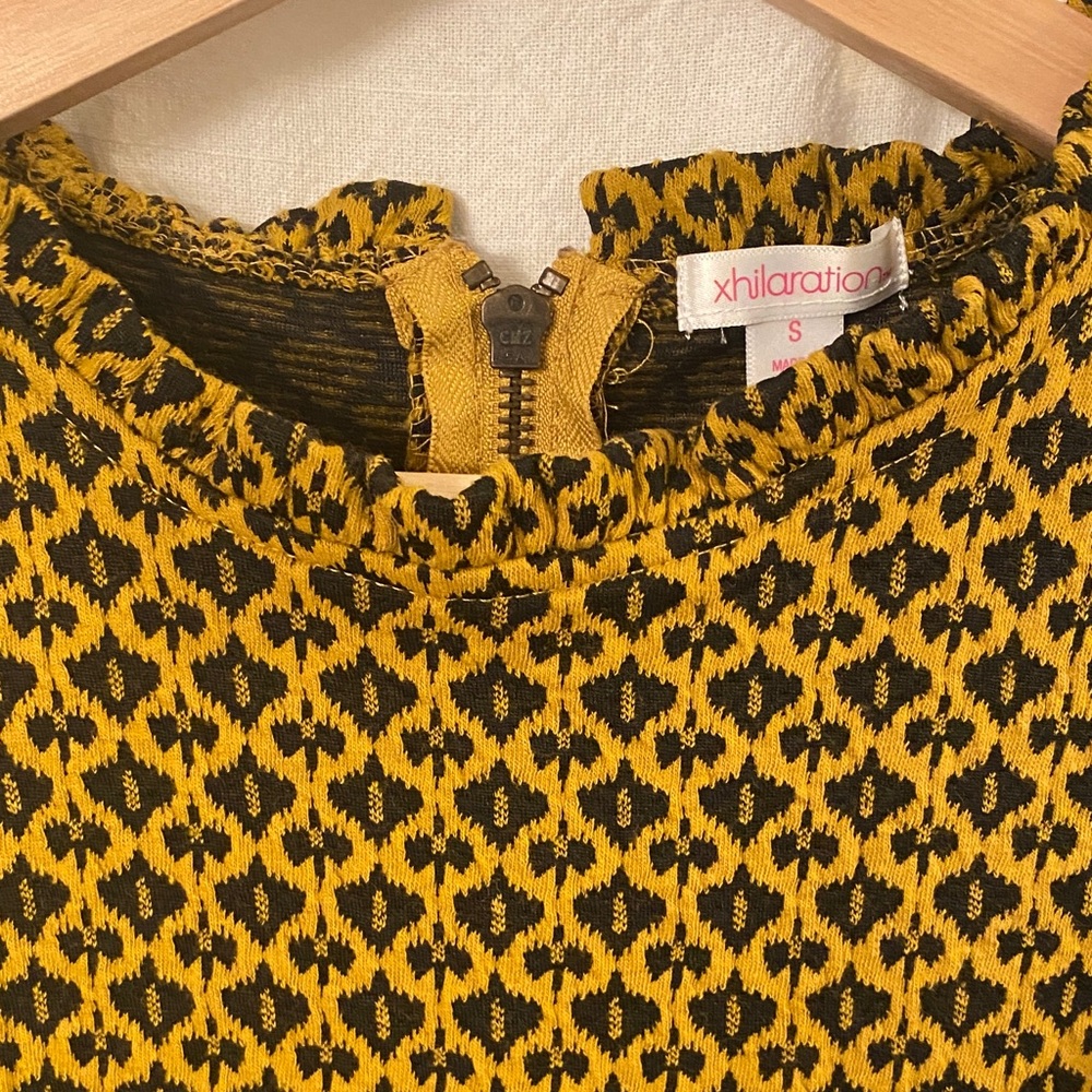 Mod Mustard Patterned Dress - Picture 2 of 4